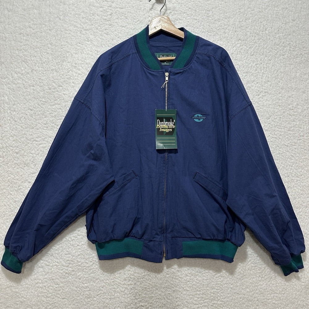 Vintage Dunbrooke Varsity Full Zip Blue Long Sleeve Jacket w/Embroidered Size XL